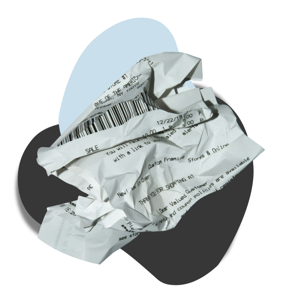 crushed up tax receipt